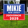 Mikie Sherrill For New Jersey Governor 2025 Yard Sign, Corrugated Plastic Governor Elections Race Red White & Blue Sign with Metal H-Stake