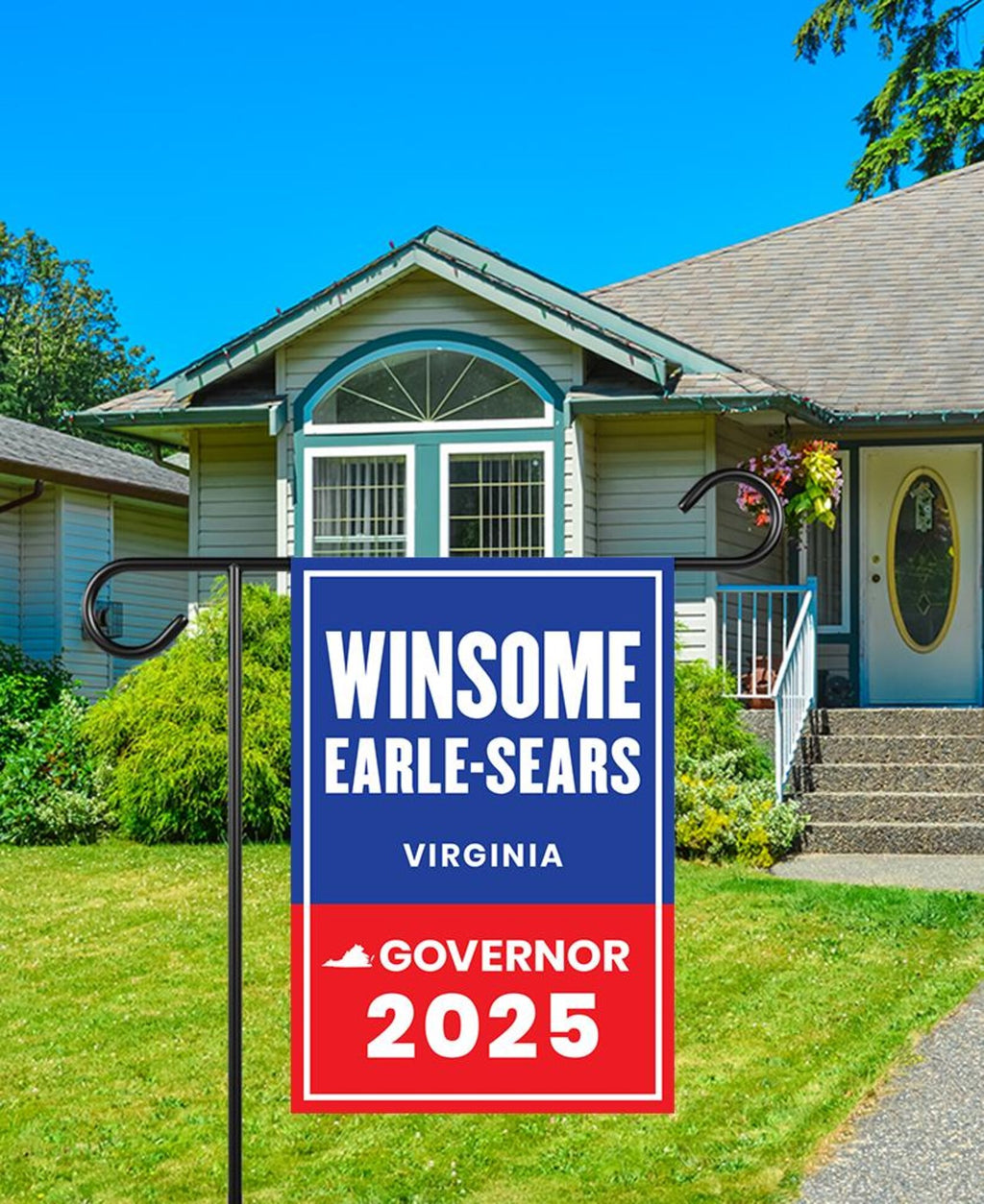 Winsome Earle-Sears For Virginia Governor 2025 Garden Flag, Double Sided, 2025 Governor Flag, Elections Sign, Race Red White & Blue Flag