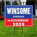 Winsome Earle-Sears For Virginia Governor 2025 Yard Sign, Corrugated Plastic Governor Election Race Red White & Blue Sign with Metal H-Stake