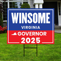 Winsome Earle-Sears For Virginia Governor 2025 Yard Sign, Corrugated Plastic Governor Election Race Red White & Blue Sign with Metal H-Stake