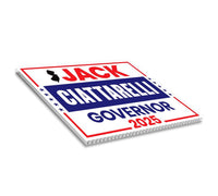 Jack Ciattarelli For New Jersey Governor 2025 Yard Sign, Corrugated Plastic Governor Elections Race Red White & Blue Sign with Metal H-Stake