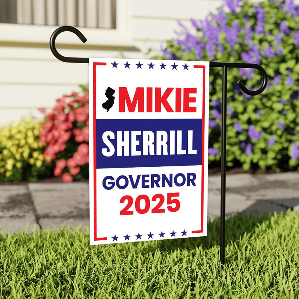 Mikie Sherrill For New Jersey Governor 2025 Garden Flag, Double Sided, 2025 Governor Flag, Elections Flag, Race Red White & Blue Flag