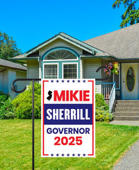 Mikie Sherrill For New Jersey Governor 2025 Garden Flag, Double Sided, 2025 Governor Flag, Elections Flag, Race Red White & Blue Flag