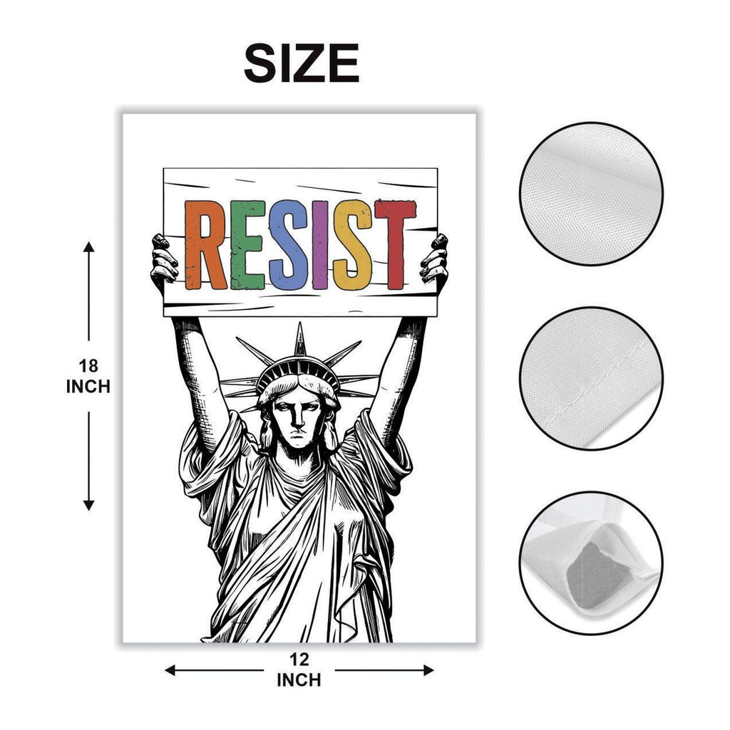 Resist Statue of Liberty Protest Garden Flag, Double Sided, Resist Hate, Anti-Trump, Resist Racism, Resist Fascism Flag