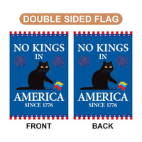 No Kings in America Black Cat Protest Garden Flag, Double Sided, Resist Hate Flag, Anti-Trump Flag, Resist Racism Flag, Resist Fascism Flag