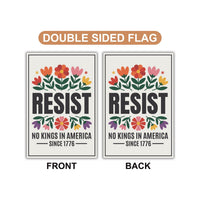 No Kings In America Protest Garden Flag, Double Sided, Resist Hate Flag, Anti-Trump Flag, Resist Racism Flag, Resist Fascism Flag