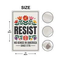 No Kings In America Protest Garden Flag, Double Sided, Resist Hate Flag, Anti-Trump Flag, Resist Racism Flag, Resist Fascism Flag
