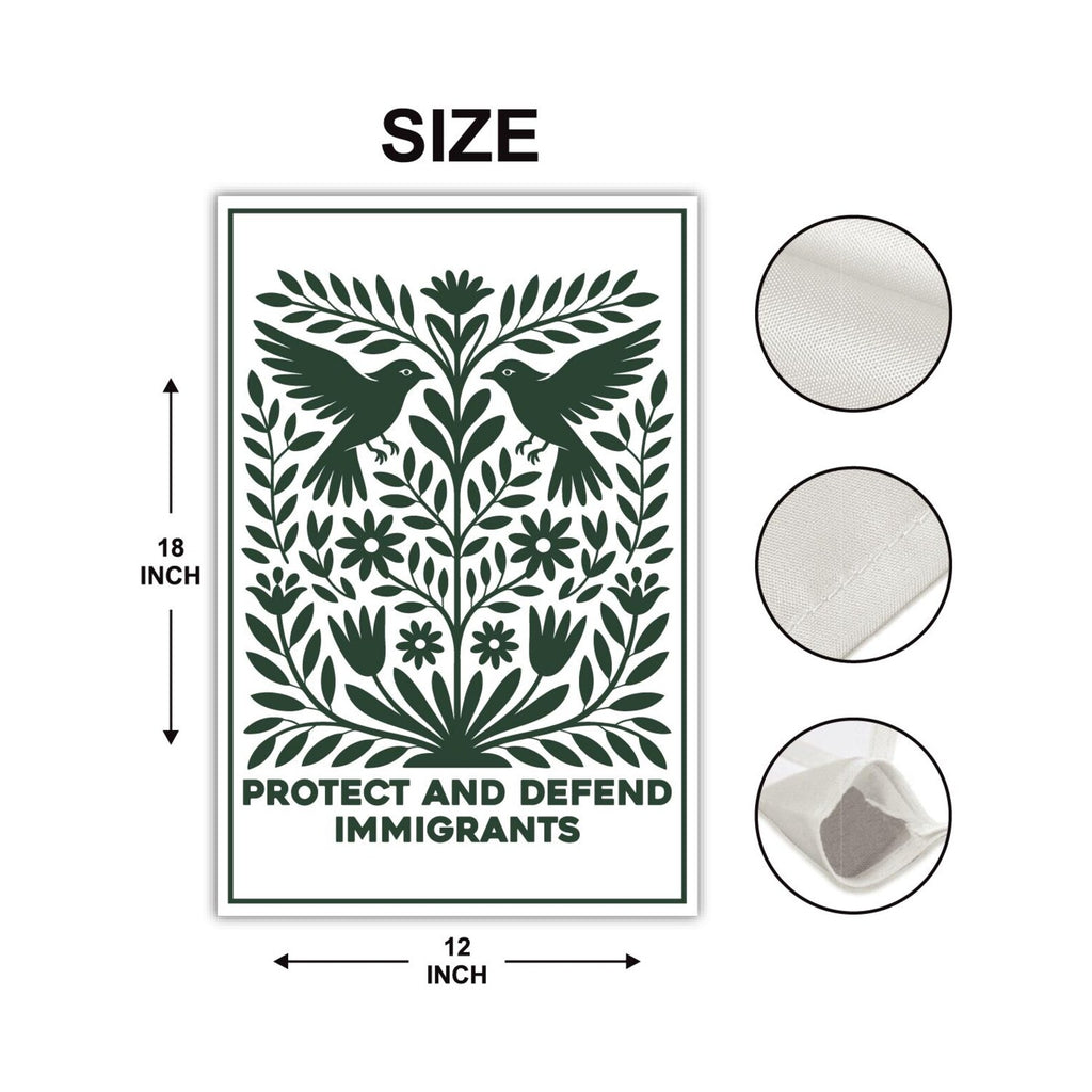 Protect and Defend Immigrants Protest Garden Flag, Double Sided, Resist Hate Flag, Anti-Trump Flag, Resist Racism Flag, Resist Fascism Flag