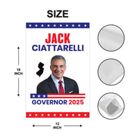 Jack Ciattarelli For New Jersey Governor 2025 Garden Flag, Double Sided, 2025 Governor Flag, Elections Flag, Race Red White & Blue Flag