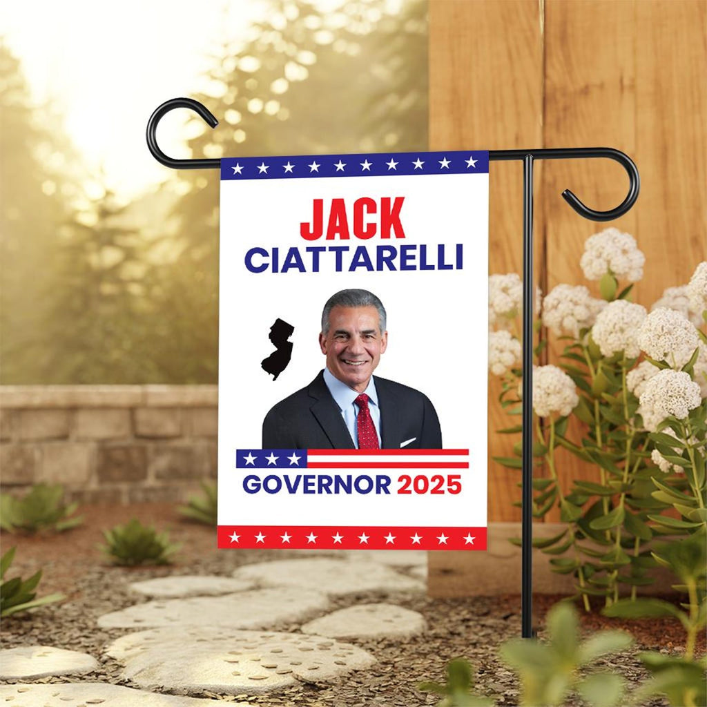 Jack Ciattarelli For New Jersey Governor 2025 Garden Flag, Double Sided, 2025 Governor Flag, Elections Flag, Race Red White & Blue Flag