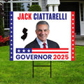 Jack Ciattarelli For New Jersey Governor 2025 Yard Sign, Corrugated Plastic Governor Elections Race Red White & Blue Sign with Metal H-Stake