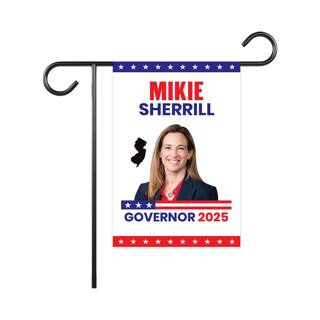 Mikie Sherrill For New Jersey Governor 2025 Garden Flag, Double Sided, 2025 Governor Flag, Elections Flag, Race Red White & Blue Flag