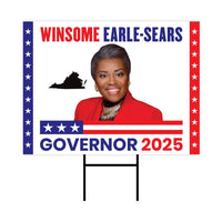 Winsome Earle-Sears For Virginia Governor 2025 Yard Sign, Corrugated Plastic Governor Election Race Red White & Blue Sign with Metal H-Stake