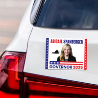 Abigail Spanberger For Virginia Governor 2025 Car Magnet - Vote Abigail Spanberger Vehicle Magnet, Governor Elections Magnet