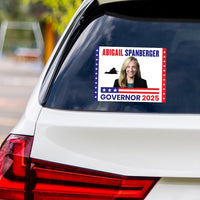 Abigail Spanberger For Virginia Governor 2025 Vinyl Sticker, Vote Abigail Spanberger Decal, Governor Elections Bumper Sticker