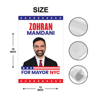 Zohran Mamdani For New York City Mayor Election 2025 Garden Flag, Double Sided, NYC’s Mayor, Race Red White & Blue Flag