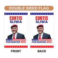 Curtis Sliwa For New York City Mayor Election 2025 Garden Flag, Double Sided, NYC’s Mayor, Race Red White & Blue Flag