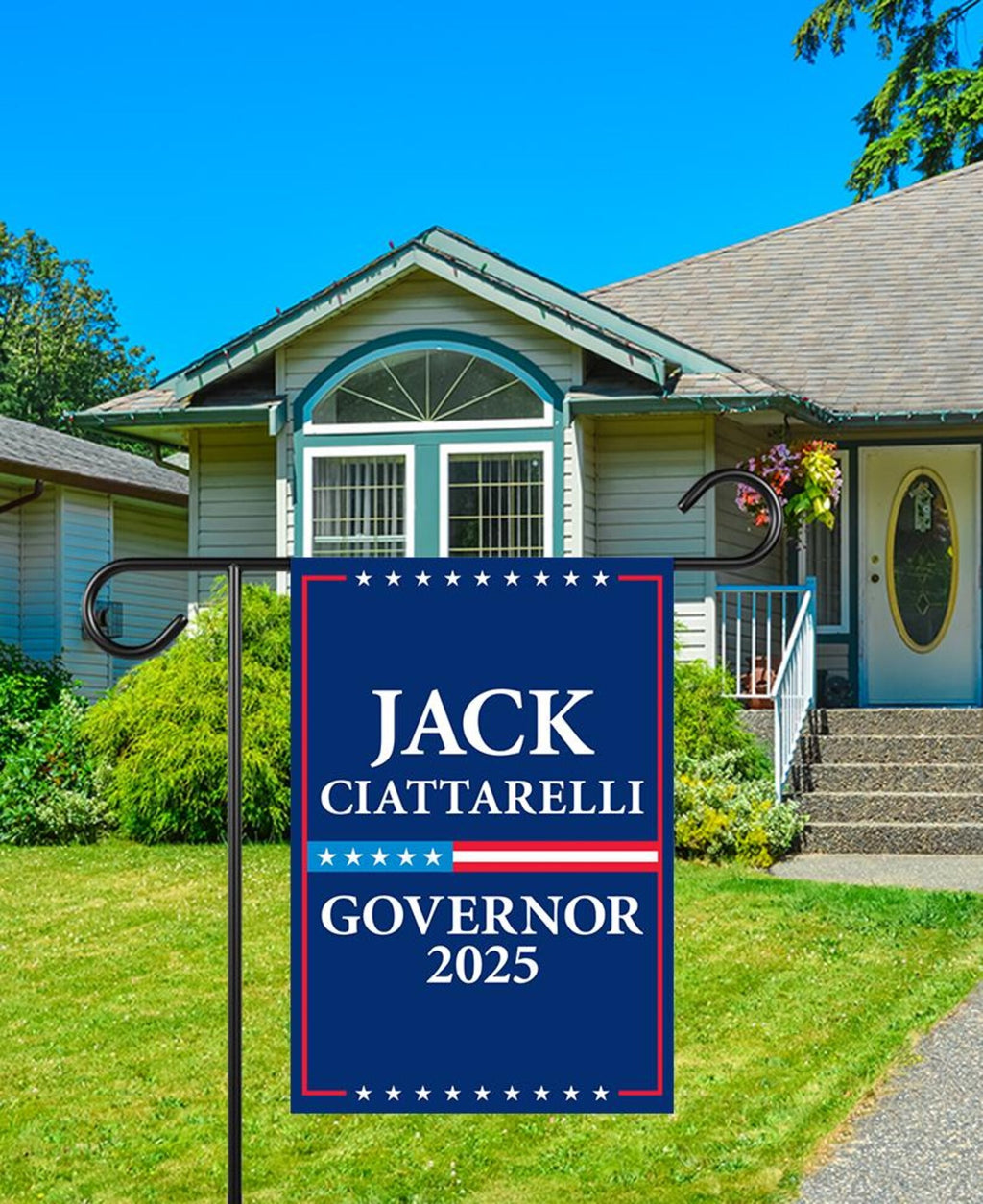 Jack Ciattarelli For New Jersey Governor 2025 Garden Flag, Double Sided, 2025 Governor Flag, Elections Flag, Race Red White & Blue Flag