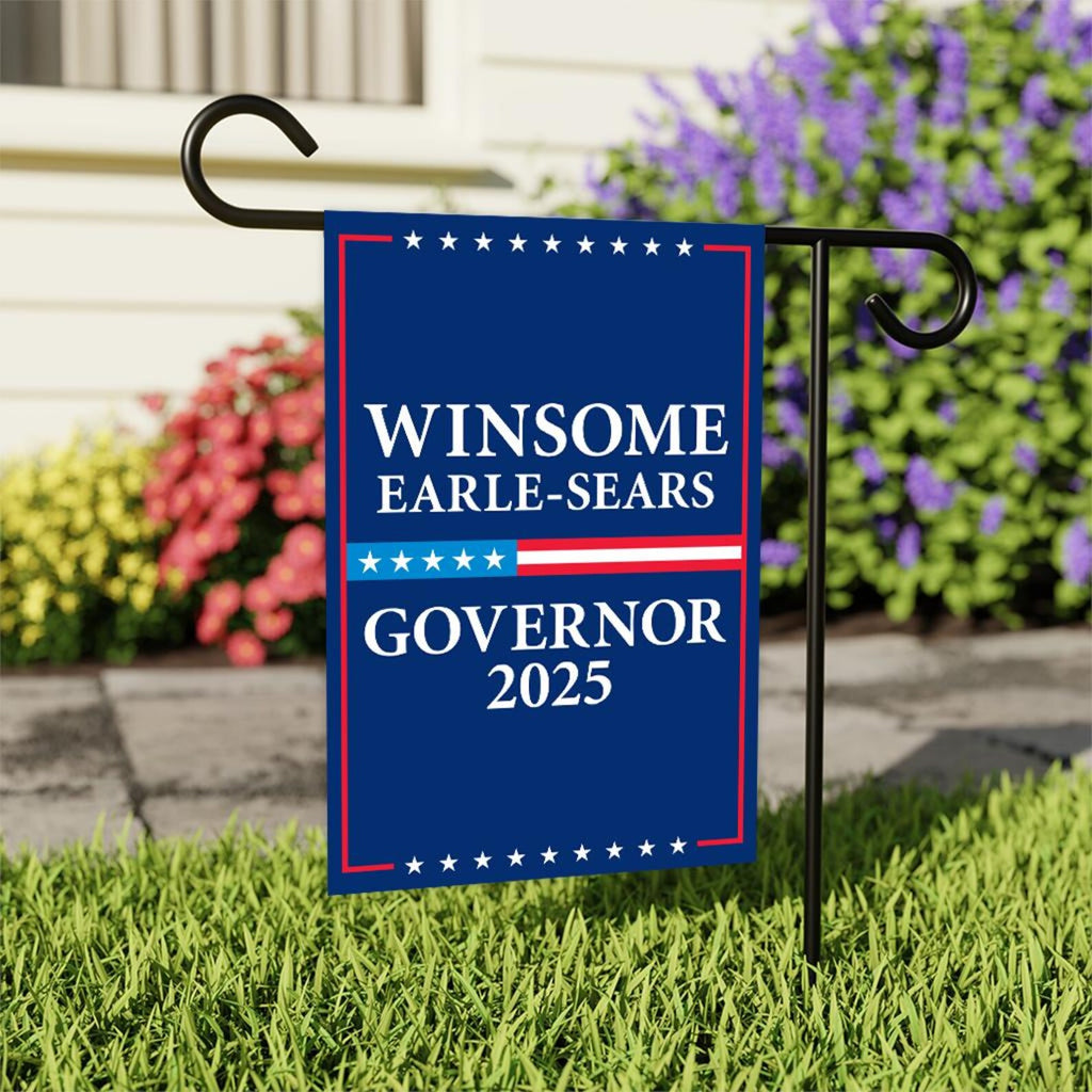 Winsome Earle-Sears For Virginia Governor 2025 Garden Flag, Double Sided, 2025 Governor Flag, Elections Sign, Race Red White & Blue Flag