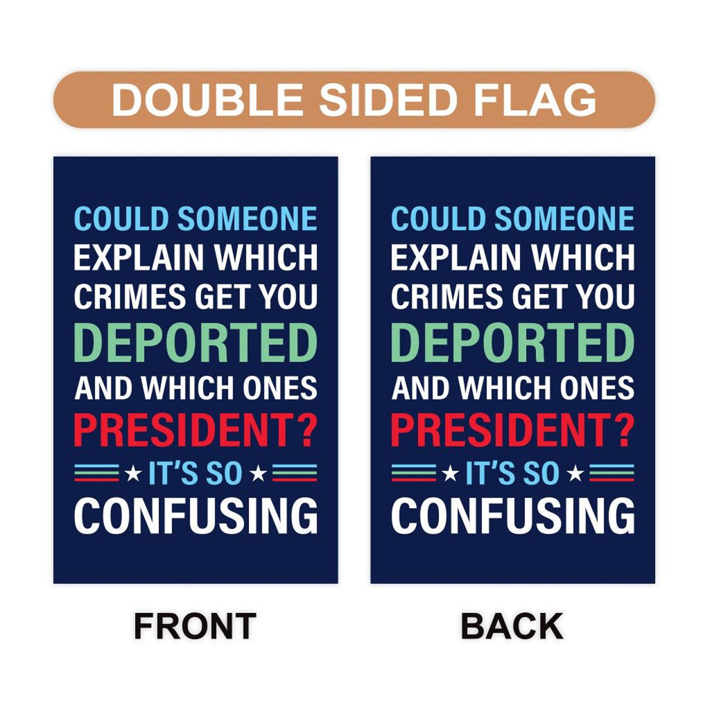 Which Crimes Get You Deported Garden Flag, 12x18 Inch Double Sided, Resist Hate, Anti-Trump Flag, Resist Racism Flag, Resist Fascism Flag
