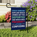Which Crimes Get You Deported Garden Flag, 12x18 Inch Double Sided, Resist Hate, Anti-Trump Flag, Resist Racism Flag, Resist Fascism Flag