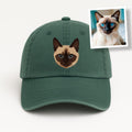 Custom Embroidered Cat Portrait Hat, Personalized Father’s Day Gift for Dad, Custom Cat Photo, Birthday Gift for Cat Dad, Pet Embroidery Cap