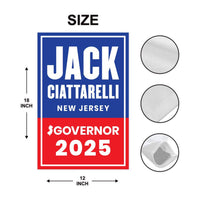 Jack Ciattarelli For New Jersey Governor 2025 Garden Flag, Double Sided, 2025 Governor Flag, Elections Flag, Race Red White & Blue Flag