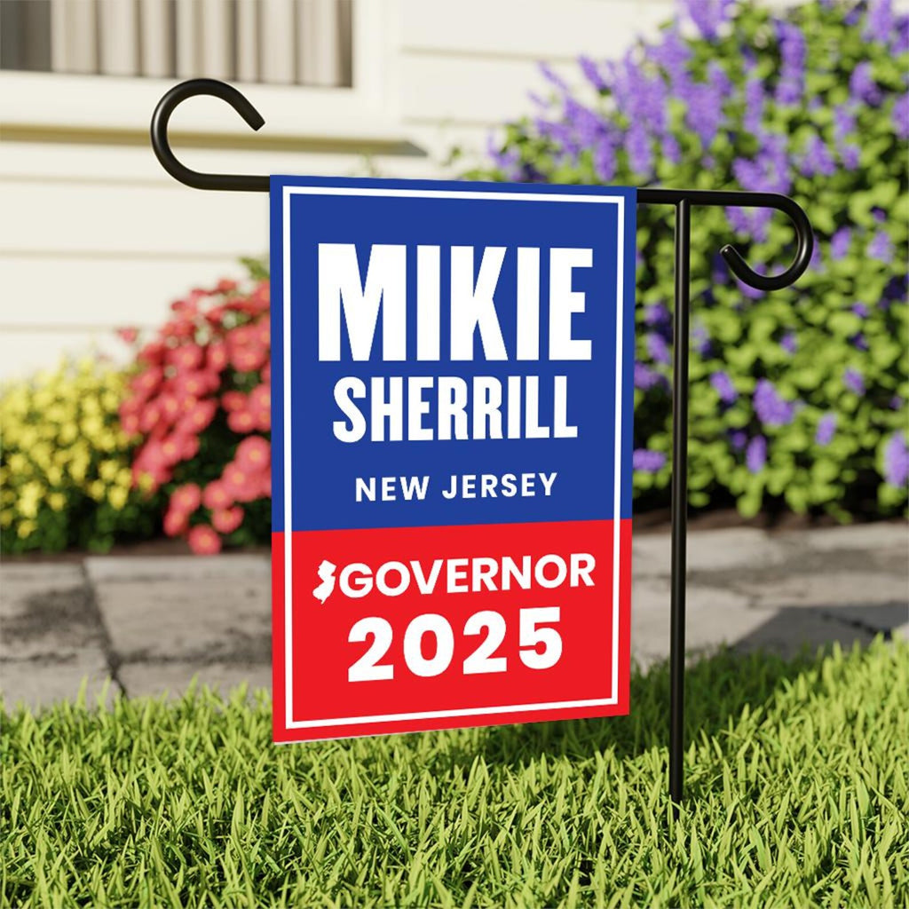 Mikie Sherrill For New Jersey Governor 2025 Garden Flag, Double Sided, 2025 Governor Flag, Elections Flag, Race Red White & Blue Flag