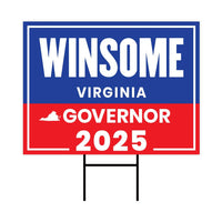 Winsome Earle-Sears For Virginia Governor 2025 Yard Sign, Corrugated Plastic Governor Election Race Red White & Blue Sign with Metal H-Stake