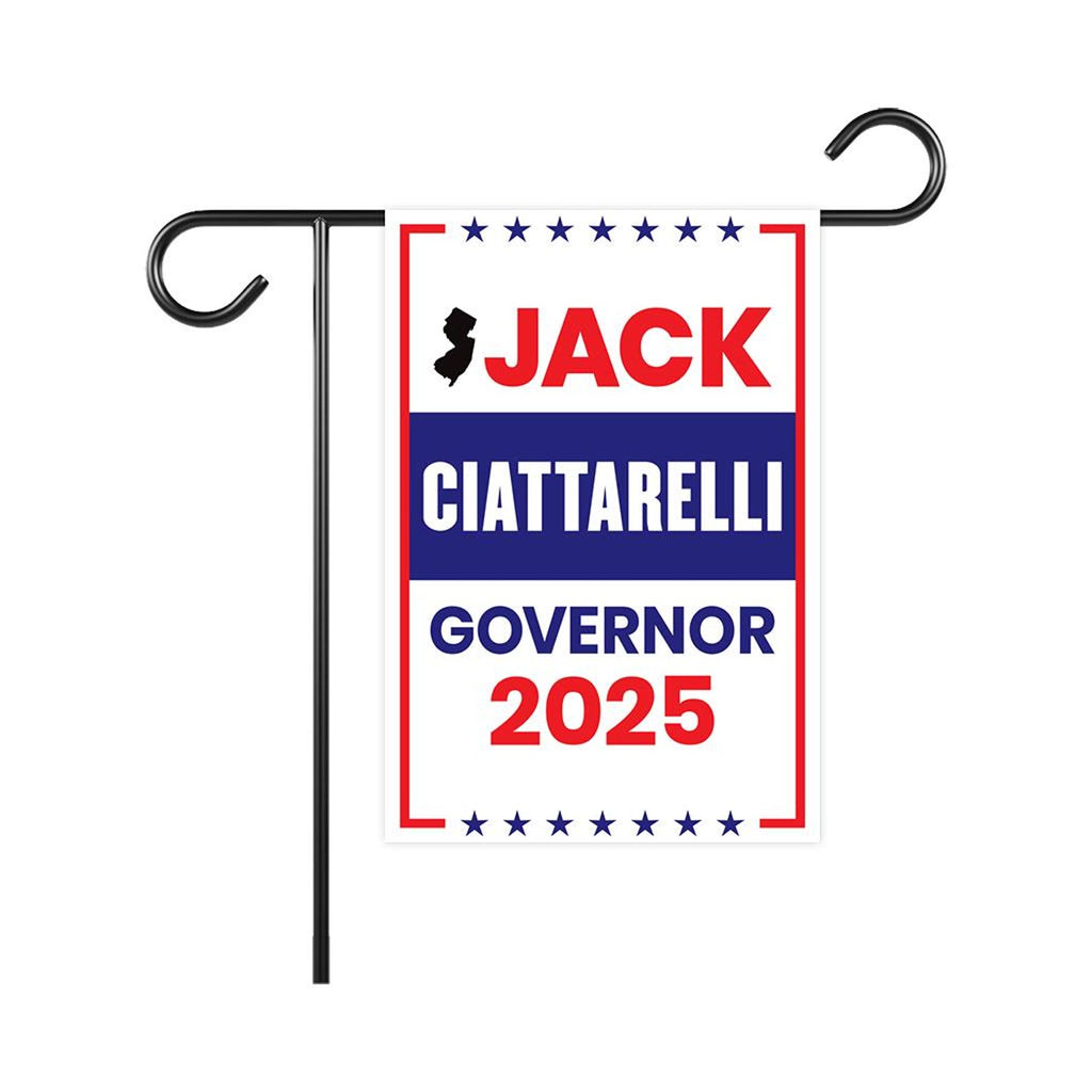 Jack Ciattarelli For New Jersey Governor 2025 Garden Flag, Double Sided, 2025 Governor Flag, Elections Flag, Race Red White & Blue Flag