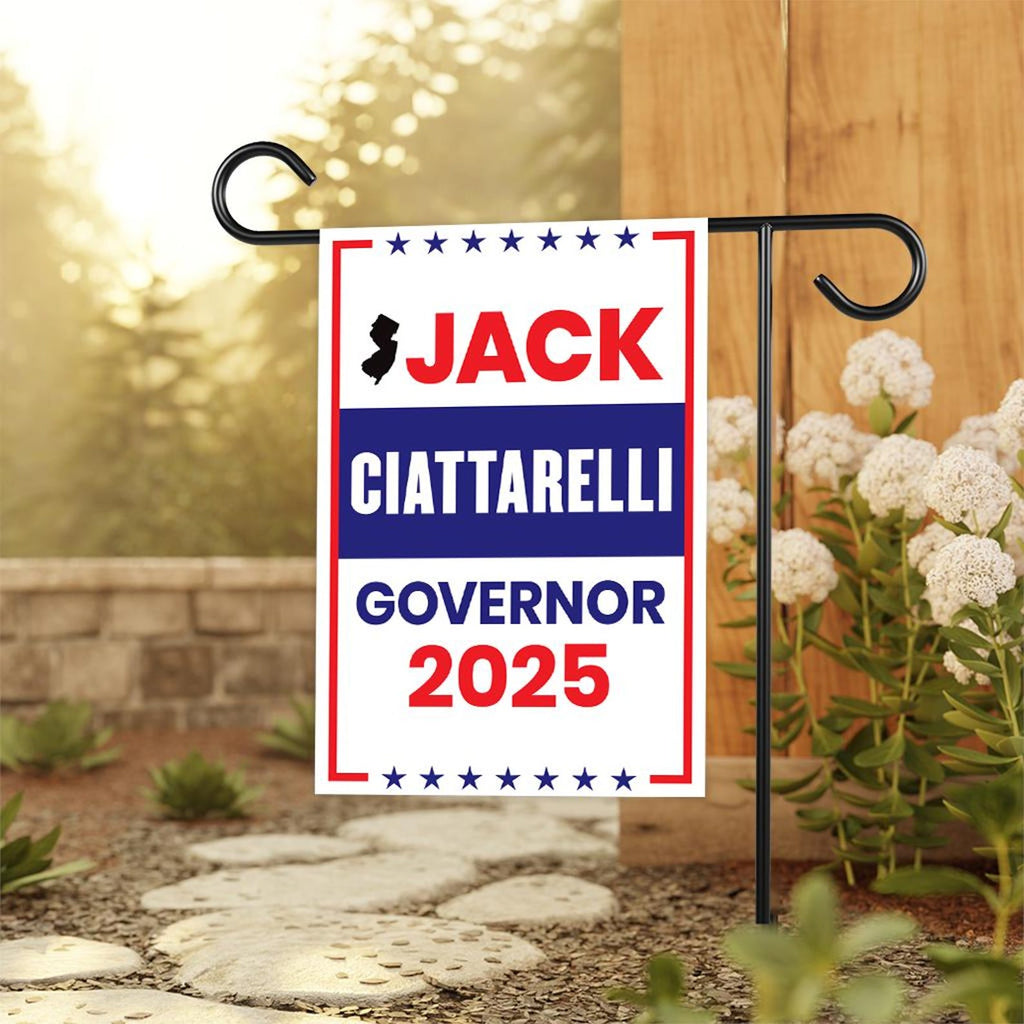 Jack Ciattarelli For New Jersey Governor 2025 Garden Flag, Double Sided, 2025 Governor Flag, Elections Flag, Race Red White & Blue Flag