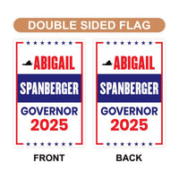 Abigail Spanberger For Virginia Governor 2025 Garden Flag, Double Sided, 2025 Governor Flag, Elections Flag, Race Red White & Blue Flag