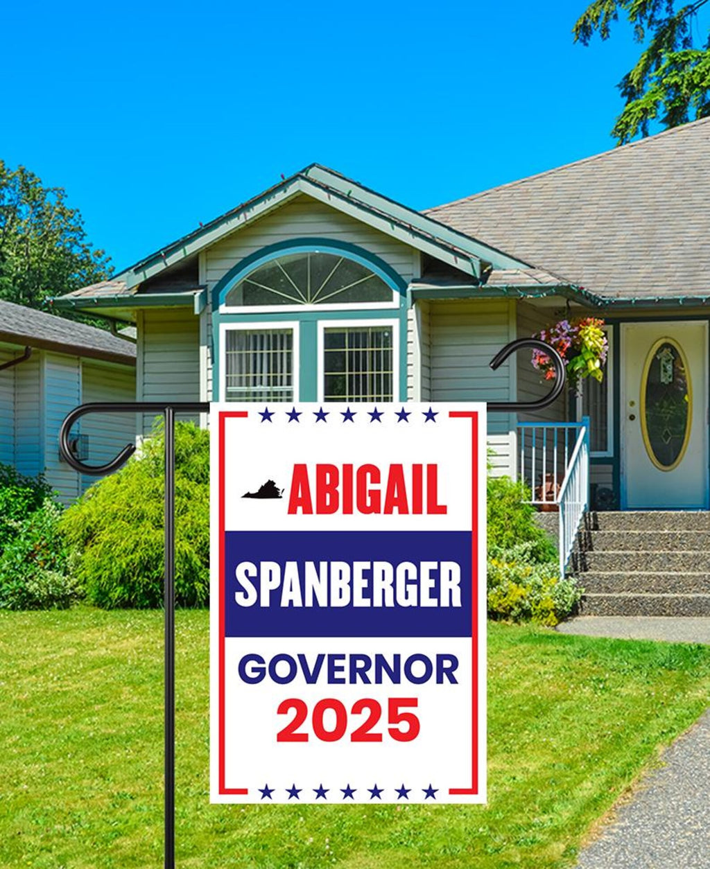 Abigail Spanberger For Virginia Governor 2025 Garden Flag, Double Sided, 2025 Governor Flag, Elections Flag, Race Red White & Blue Flag