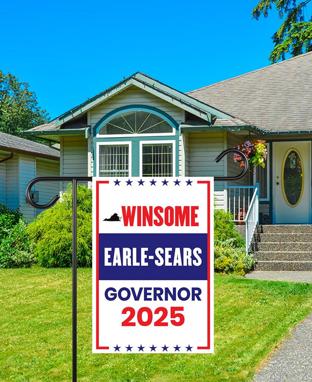 Winsome Earle-Sears For Virginia Governor 2025 Garden Flag, Double Sided, 2025 Governor Flag, Elections Sign, Race Red White & Blue Flag