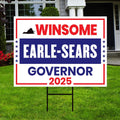 Winsome Earle-Sears For Virginia Governor 2025 Yard Sign, Corrugated Plastic Governor Election Race Red White & Blue Sign with Metal H-Stake
