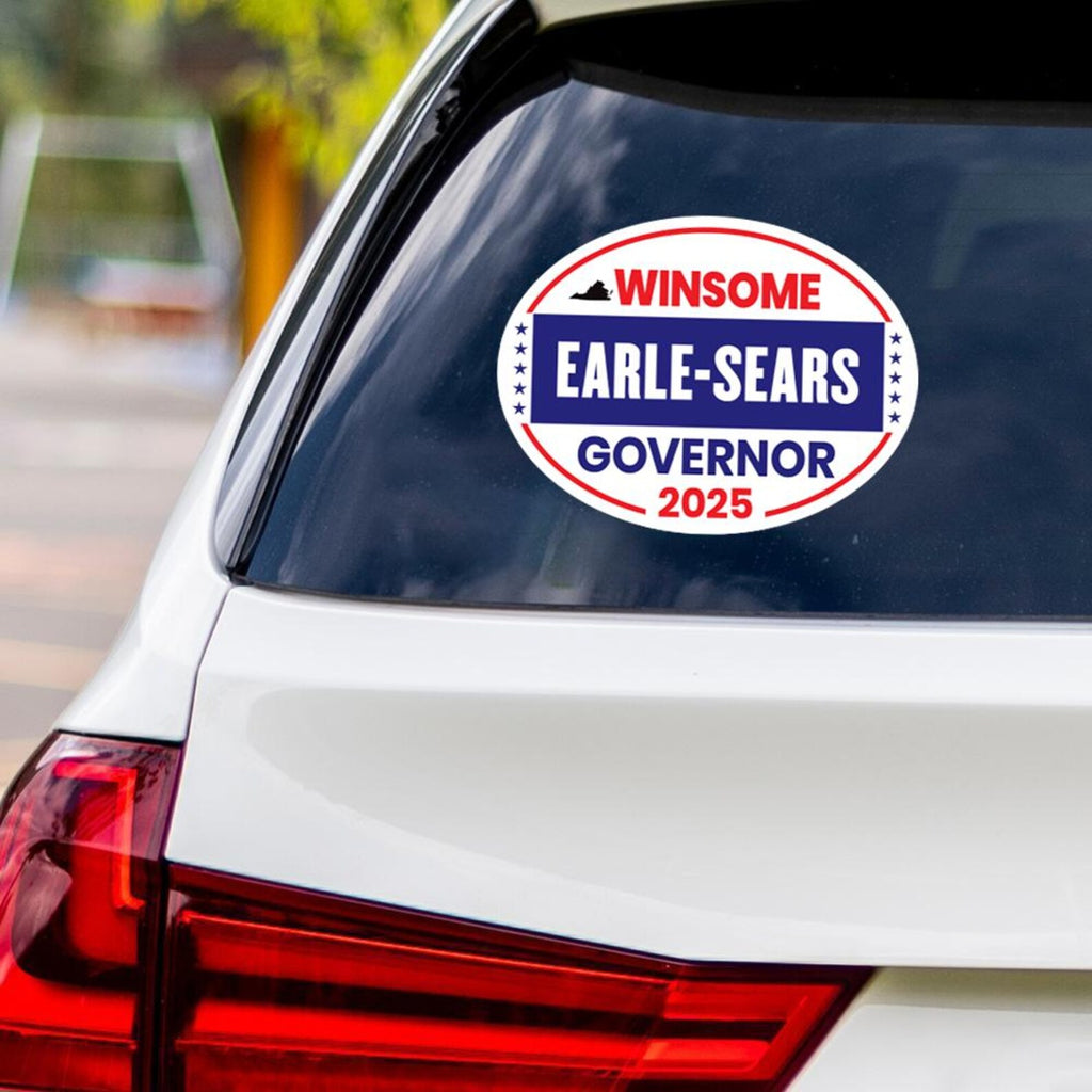 Winsome Earle-Sears For Virginia Governor 2025 Vinyl Sticker, Vote Winsome Earle-Sears Decal, Governor Elections Bumper Sticker