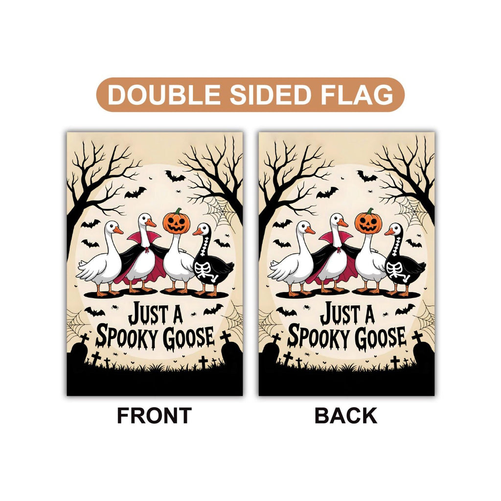 Just a Spooky Goose Halloween Garden Flag, Funny Halloween Goose, Goose in Halloween Costumes, Cute Horror, Spooky Goose Flag