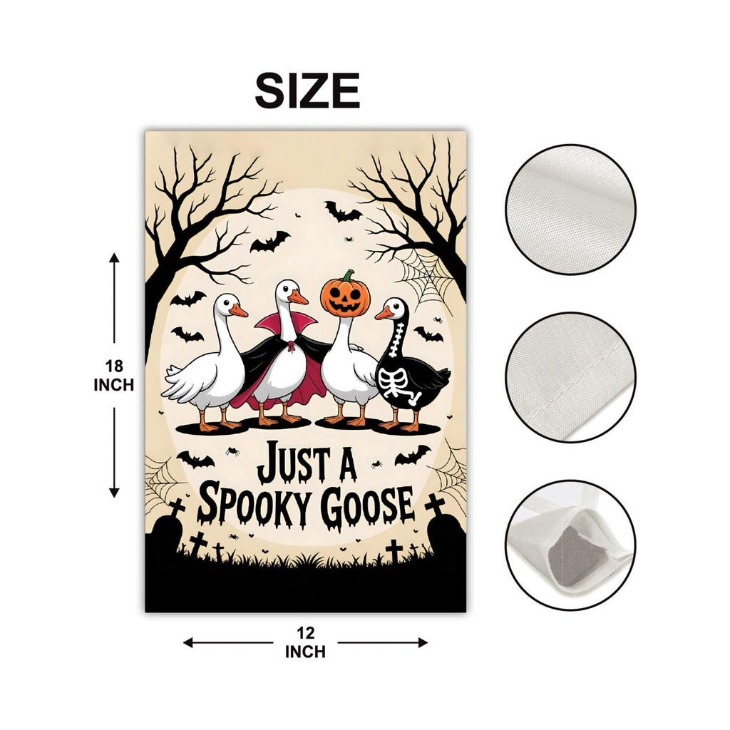 Just a Spooky Goose Halloween Garden Flag, Funny Halloween Goose, Goose in Halloween Costumes, Cute Horror, Spooky Goose Flag