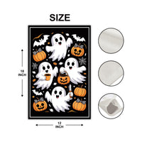 Cute Ghost Pumpkin Latte Garden Flag, Retro Ghost Halloween Yard Flag, Fall Coffee Outdoor Decor, Spooky Autumn Gift, Welcome Garden Flag