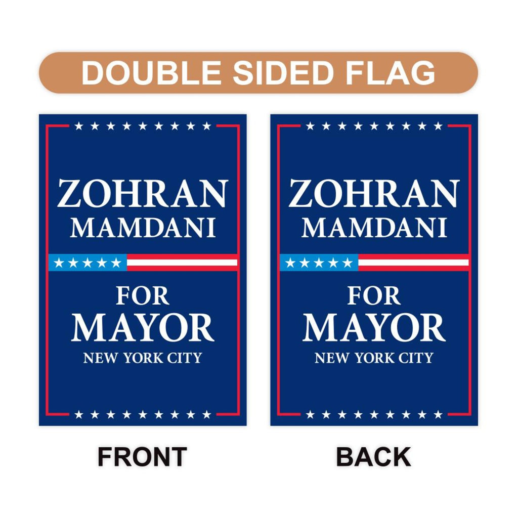 Zohran Mamdani For New York City Mayor Election 2025 Garden Flag, Double Sided, NYC’s Mayor, Race Red White & Blue Flag