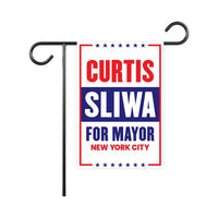 Curtis Sliwa For New York City Mayor Election 2025 Garden Flag, Double Sided, NYC’s Mayor, Race Red White & Blue Flag