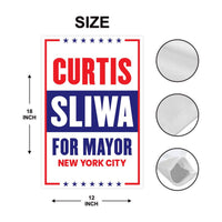 Curtis Sliwa For New York City Mayor Election 2025 Garden Flag, Double Sided, NYC’s Mayor, Race Red White & Blue Flag
