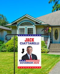 Jack Ciattarelli For New Jersey Governor 2025 Garden Flag, Double Sided, 2025 Governor Flag, Elections Flag, Race Red White & Blue Flag