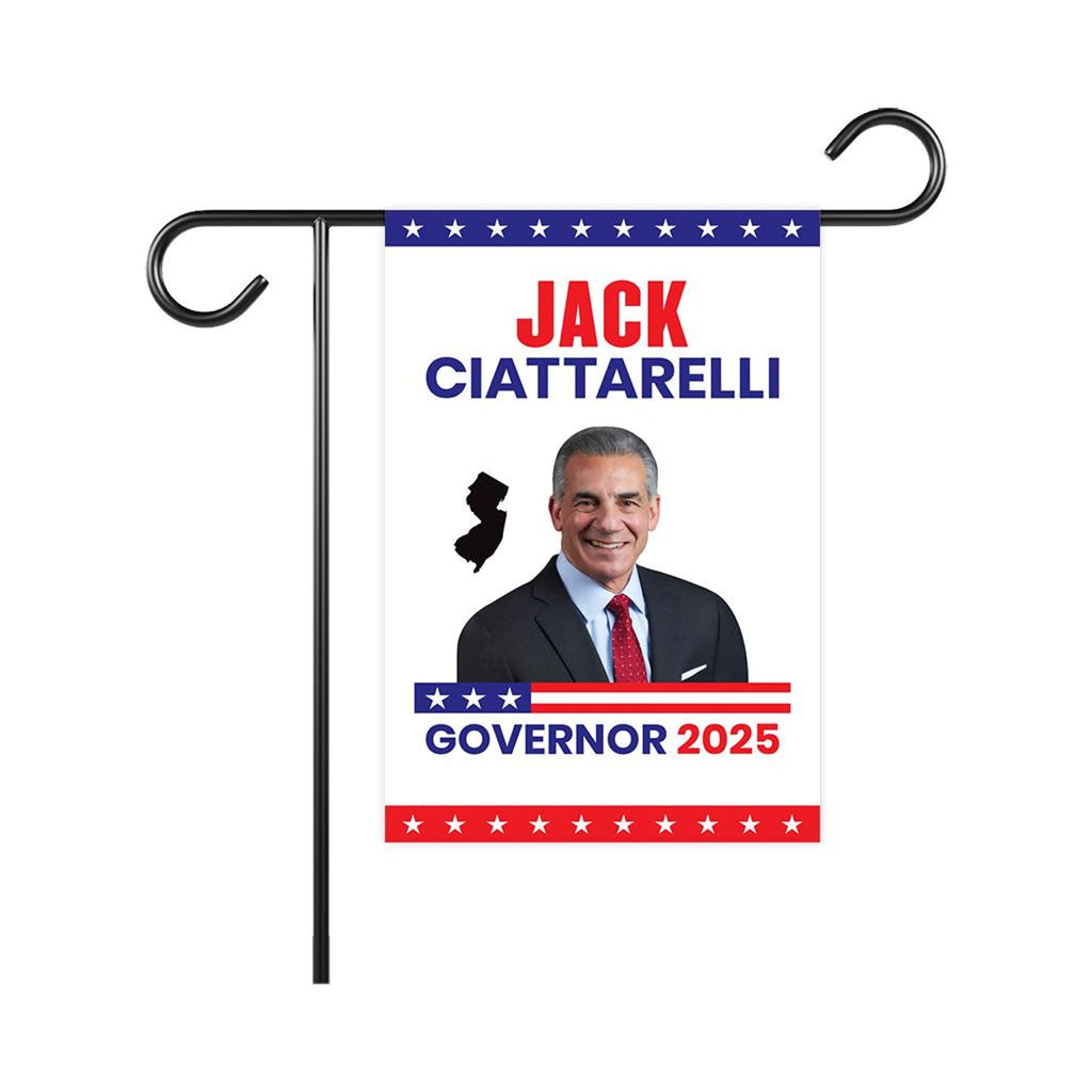 Jack Ciattarelli For New Jersey Governor 2025 Garden Flag, Double Sided, 2025 Governor Flag, Elections Flag, Race Red White & Blue Flag