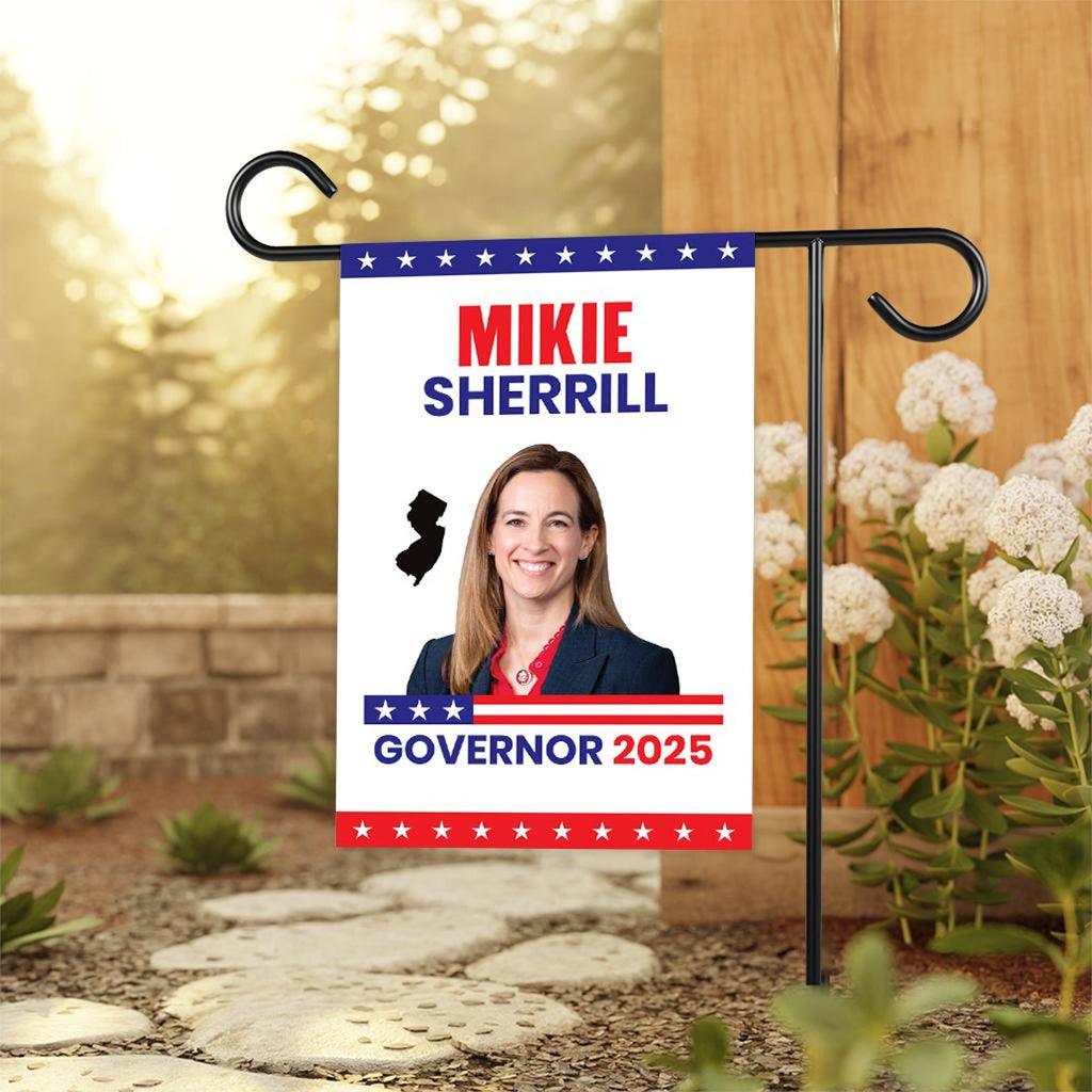 Mikie Sherrill For New Jersey Governor 2025 Garden Flag, Double Sided, 2025 Governor Flag, Elections Flag, Race Red White & Blue Flag