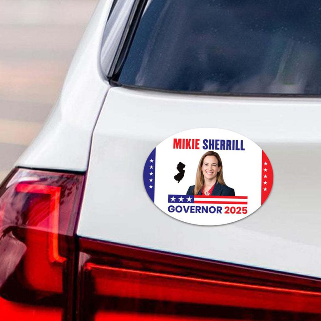 Mikie Sherrill For New Jersey Governor 2025 Car Magnet - Vote Mikie Sherrill Vehicle Magnet, Governor Elections 2025 Magnet
