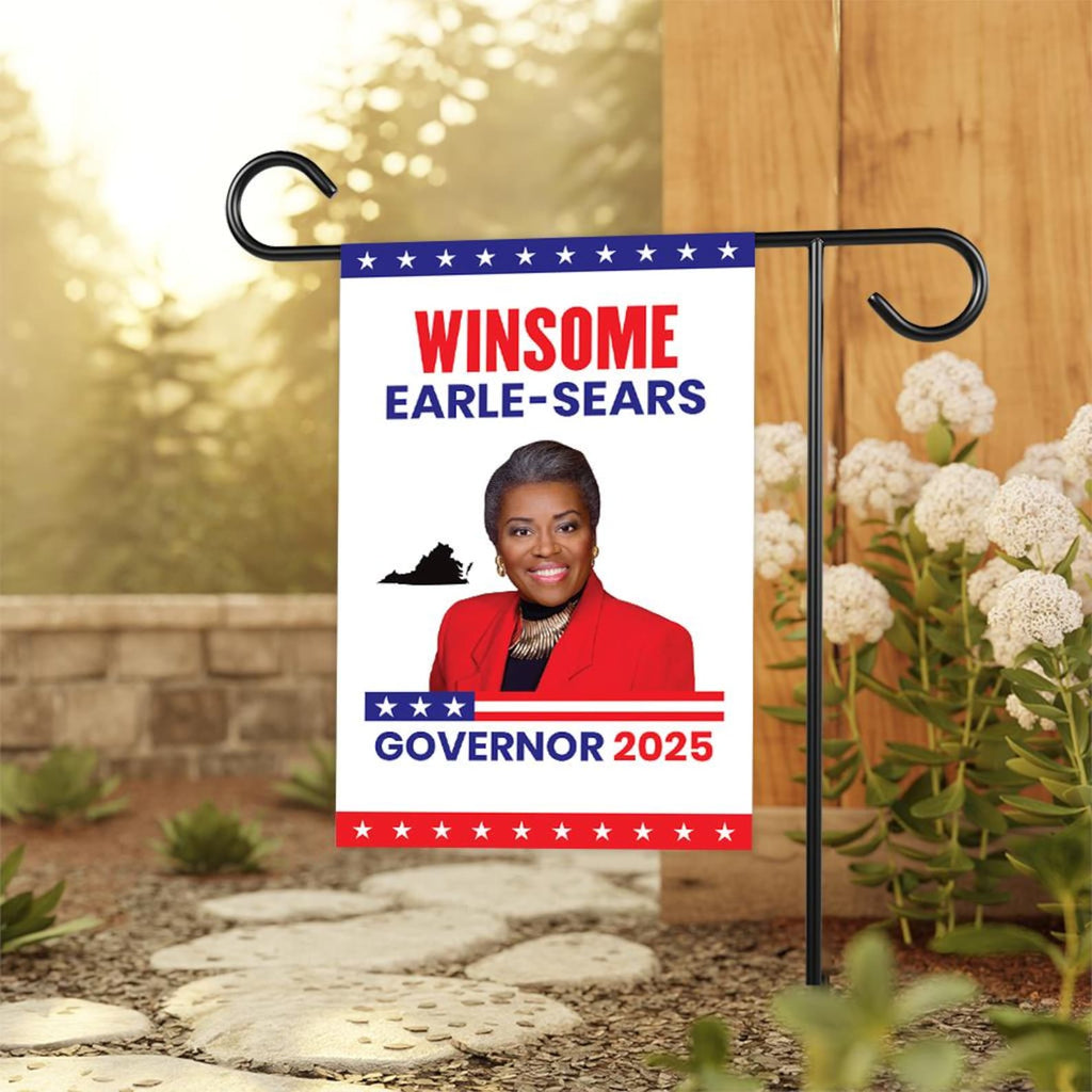 Winsome Earle-Sears For Virginia Governor 2025 Garden Flag, Double Sided, 2025 Governor Flag, Elections Sign, Race Red White & Blue Flag