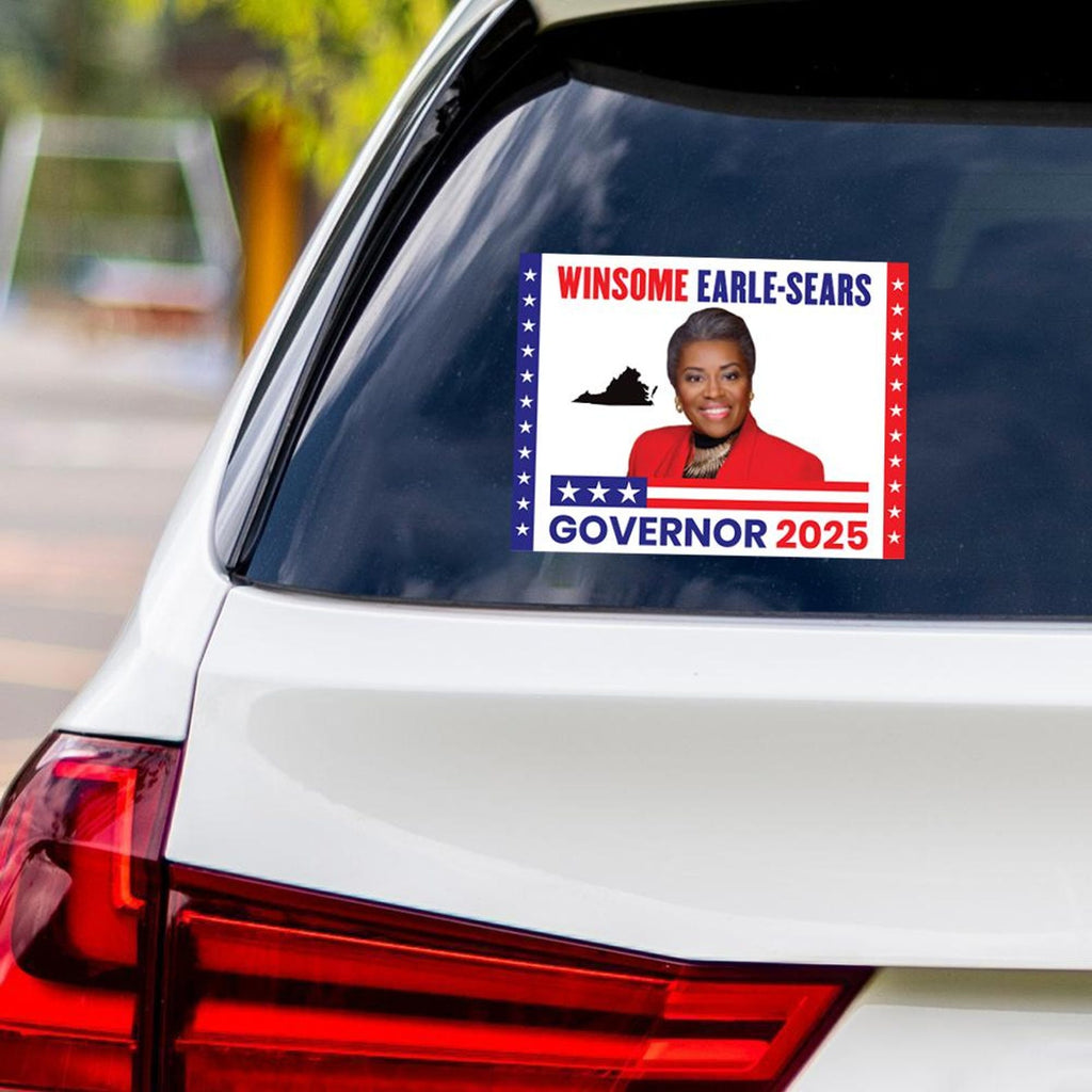Winsome Earle-Sears For Virginia Governor 2025 Vinyl Sticker, Vote Winsome Earle-Sears Decal, Governor Elections Bumper Sticker