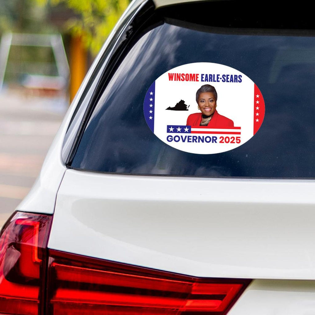 Winsome Earle-Sears For Virginia Governor 2025 Vinyl Sticker, Vote Winsome Earle-Sears Decal, Governor Elections Bumper Sticker