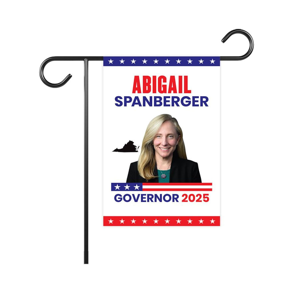 Abigail Spanberger For Virginia Governor 2025 Garden Flag, Double Sided, 2025 Governor Flag, Elections Flag, Race Red White & Blue Flag